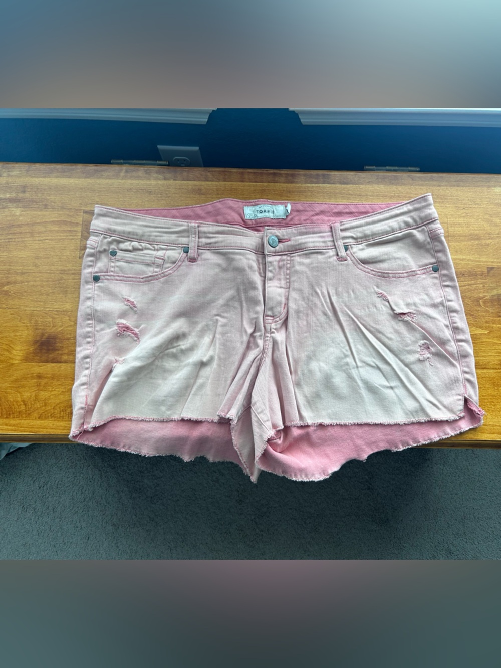 torrid Pink Distressed Denim Shorts